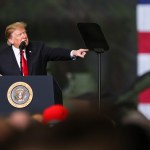 LIMA, OH - MARCH 20: US President Donald J. Trump speaks at the Joint Systems Manufacturer on March 20, 2019 in Lima, Ohio. Trump visited the northeastern Ohio defense manufacturing plant to discuss his successes in the economy, job growth, John McCain and ISIS. (Photo by Andrew Spear/Getty Images)*** Local Caption *** Donald Trump