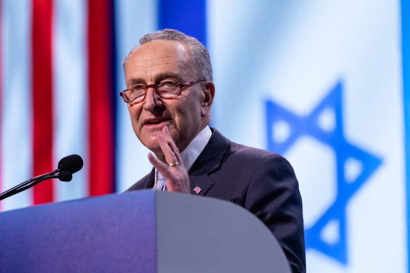 Senator Chuck Schumer (D-NY), speaks at the 2019 American Israel Public Affairs Committee (AIPAC) Policy Conference, at the Walter E. Washington Convention Center in Washington, D.C., on Monday, March 25, 2019. (Photo by Cheriss May/NurPhoto)