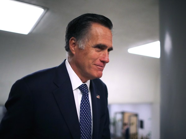WASHINGTON, DC - MARCH 05: Sen. Mitt Romney (R-UT) heads to the U.S. Capitol for the weekly Republican policy luncheon March 05, 2019 in Washington, DC. With the support of at least four Republicans, the Senate seems poised to approve a resolution of disapproval on President Donald Trump's use of a national emergency declaration to secure the money he wants to build a border wall on the southern border. (Photo by Chip Somodevilla/Getty Images)
