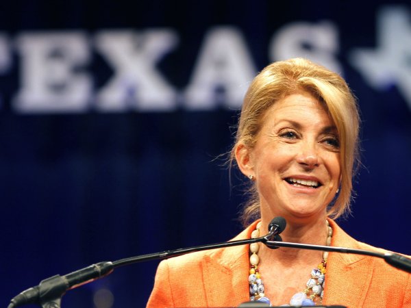 Texas State Sen. Wendy Davis speaks to delegates after speaking at the Democratic State Convention on Friday, June 27, 2014, in Dallas at the Kay Bailey Hutchison Convention Center. (Ron Jenkins/Fort Worth Star-Telegram/MCT)