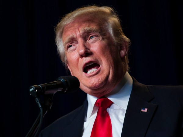 GREEN BAY, WI - AUGUST 05: Republican Presidential Candidate Donald Trump speaks at a Rally In Green Bay, Wisconsin on August 5, 2016 in Green Bay, Wisconsin. (Photo by Darren Hauck/Getty Images)