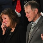 during the State of the Union address in the chamber of the U.S. House of Representatives January 30, 2018 in Washington, DC. This is the first State of the Union address given by U.S. President Donald Trump and his second joint-session address to Congress.