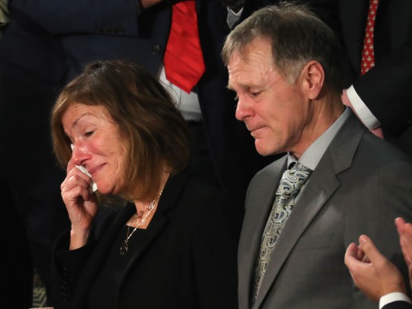 during the State of the Union address in the chamber of the U.S. House of Representatives January 30, 2018 in Washington, DC. This is the first State of the Union address given by U.S. President Donald Trump and his second joint-session address to Congress.