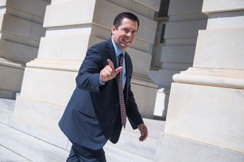 UNITED STATES - MAY 24: Rep. Devin Nunes, R-Calif., makes his way into the Capitol for the last votes in the House before the Memorial Day recess on May 24, 2018. (Photo By Tom Williams/CQ Roll Call)