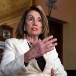 Speaker of the House Nancy Pelosi, D-Calif., reflects on her the first 100 days of the new Democratic House majority, the presidency of Donald Trump, and her power as the highest-ranking elected woman in United States history, during an interview with The Associated Press in her office at the Capitol in Washington, Wednesday, April 10, 2019. (AP Photo/J. Scott Applewhite)