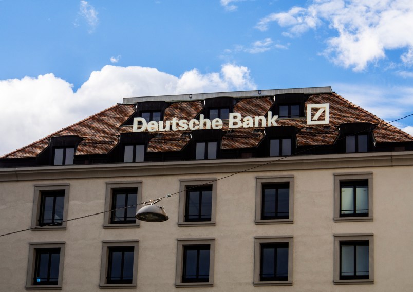 GENEVA, SWITZERLAND - 2018/09/22: Deutsche Bank seen on the des Bergues, Jeneva, Deutsche Bank AG is a German investment bank and financial services company headquartered in Frankfurt, Hesse, Germany. The bank is present in 58 countries with a large presence in Europe, the Americas and Asia. As of December 2017 Deutsche Bank is the 17th largest bank in the world by total assets. (Photo by Igor Golovniov/SOPA Images/LightRocket via Getty Images)