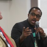 David Ayala, community organizer of Latino Justice PRLDEF, speaks on a panel about Amendment 4 hosted by the Orlando Sentinel on Thursday, Oct. 25, 2018. (Sarah Espedido/Orlando Sentinel/TNS)