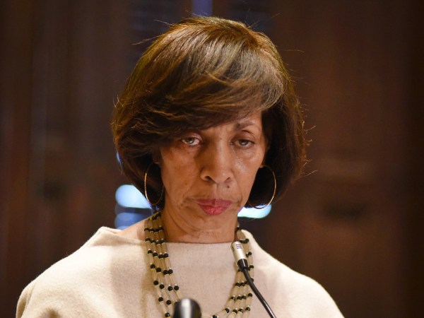 Mayor Catherine Pugh offers background on her "Healthy Holly" book business and the healthy lifestyle baby products she promoted during a City Hall press conference on March 28, 2019. (Amy Davis/Baltimore Sun/TNS)