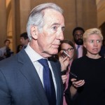 UNITED STATES - APRIL 4: Rep. Richard Neal, D-Mass., talks with reporters in the Capitol before entering the office of Speaker Nancy Pelosi, D-Calif., in the Capitol on Thursday, April 4, 2019. (Photo By Tom Williams/CQ Roll Call)