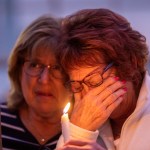 POWAY, CA - APRIL 27: People attend a prayer and candlelight vigil at Rancho Bernardo Community Presbyterian Church after a gunman opened fire in nearby Congregation Chabad synagogue on the last day of Passover on April 27, 2019 in Poway, California. One person has died and three others injured. The suspect is in custody.  (Photo by David McNew/Getty Images)