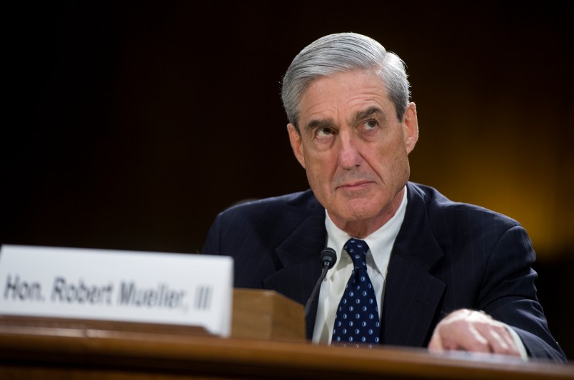 UNITED STATES - JUNE 19: FBI Director Robert Mueller testifies before a Senate Judiciary Committee hearing in Dirksen Building on oversight of the FBI. (Photo By Tom Williams/CQ Roll Call)