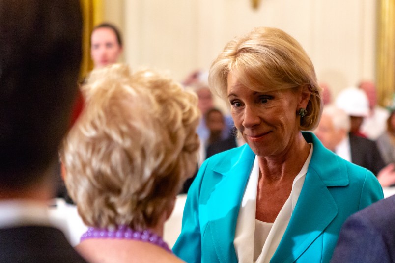 U.S. Secretary of Education Betsy DeVos, attends U.S. President Donald Trump’s 'The Pledge To America's Workers' event in the East Room of the White House, in Washington, D.C. on Thursday, July 19, 2018  (Photo by Cheriss May/NurPhoto)