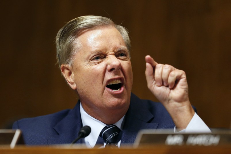 Republican Senator from South Carolina Lindsey Graham speaks at the Senate Judiciary Committee hearing on the nomination of Brett Kavanaugh to be an associate justice of the Supreme Court of the United States, on Capitol Hill in Washington, DC, USA, 27 September 2018. US President Donald J. Trump's nominee to be a US Supreme Court associate justice Brett Kavanaugh is in a tumultuous confirmation process as multiple women have accused Kavanaugh of sexual misconduct.