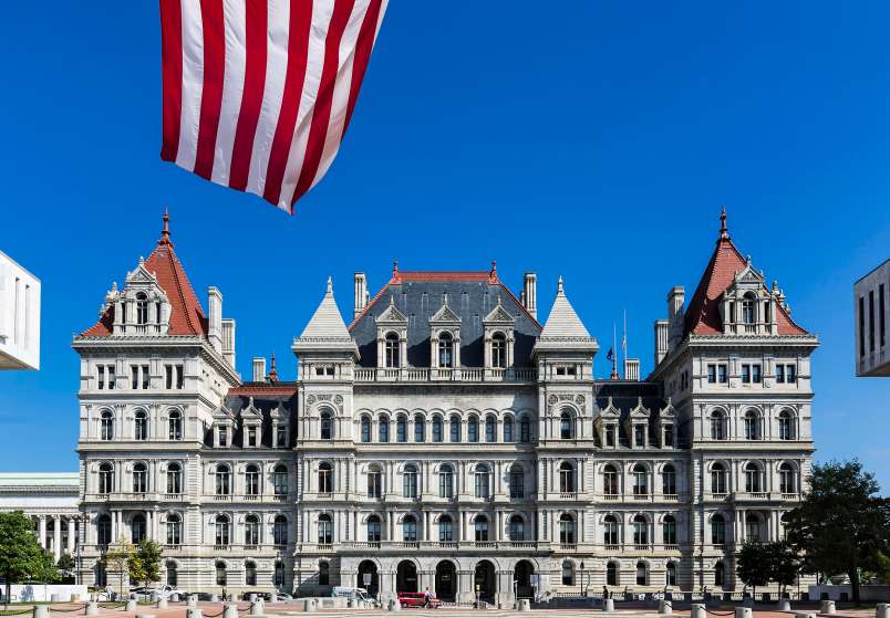 ALBANY, NEW YORK, UNITED STATES - 2018/10/09: New York State Capitol Building. (Photo by John Greim/LightRocket via Getty Images)