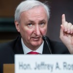 rUNITED STATES - APRIL 10: Jeffrey Rosen, nominee to be deputy attorney general, testifies during his Senate Judiciary Committee confirmation hearing in Dirksen Building on Wednesday, April 10, 2019. (Photo By Tom Williams/CQ Roll Call)