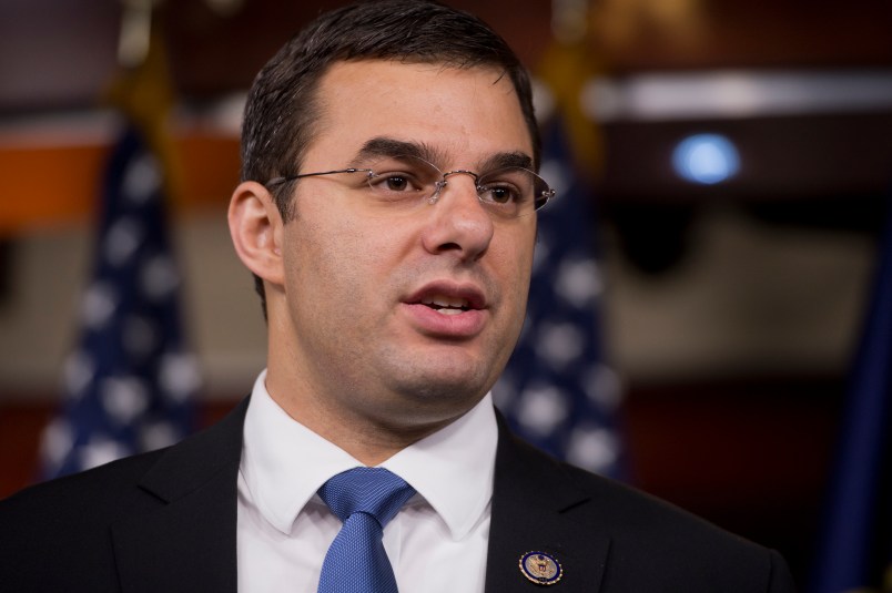 UNITED STATES - MAY 16:  Rep. Justin Amash, R-Mich., speaks at a news conference in the Capitol Visitor Center on the Smith-Amash Amendment to the FY2013 National Defense Authorization Act that would "prevent the indefinite detention of and use of military custody for individuals detained on U.S. soil - including U.S. citizens - and ensure access to due process and the federal court system, as the Constitution provides."  (Photo By Tom Williams/CQ Roll Call)