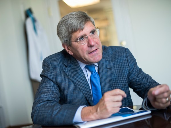 UNITED STATES - AUGUST 31: Stephen Moore of The Heritage Foundation is interviewed by CQ in his Washington office, August 31, 2016. (Photo By Tom Williams/CQ Roll Call)