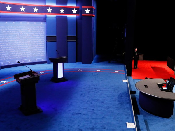 during the third U.S. presidential debate at the Thomas & Mack Center on October 19, 2016 in Las Vegas, Nevada. Tonight is the final debate ahead of Election Day on November 8.