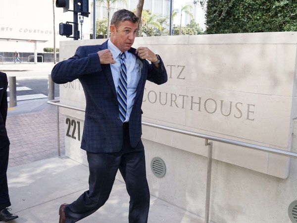 SAN DIEGO, CA-AUG 23: Congressman Duncan Hunter walks into the San Diego Federal  Courthouse for an arraignment hearing on Thursday, August 23, 2018 in San Diego, CA.  Hunter and his wife Margaret are accused of using more than 250,00 in campaign funds for personal use.(Photo by Sandy Huffaker/Getty Images)