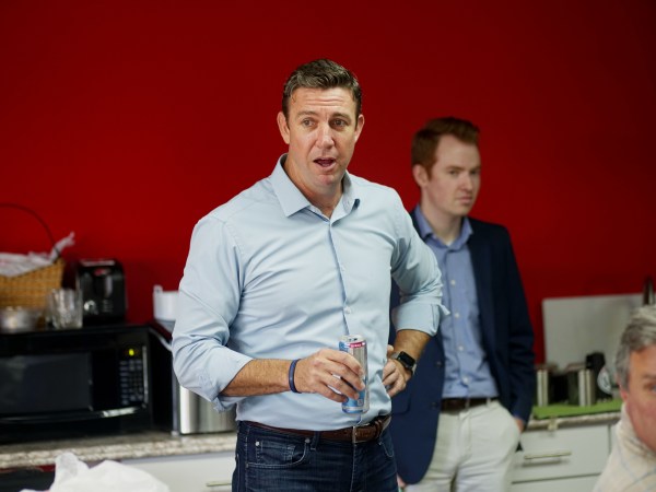 SANTEE, CA - NOVEMBER 06: Duncan Hunter(R-CA) speaks to campaign staffers during a visit to one of his headquarters in Santee, CA on November 6, 2018 in Santee, California. (Photo by Sandy Huffaker/Getty Images)