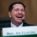 UNITED STATES - DECEMBER 11: Jay Clayton, chairman of the Securities and Exchange Commission, testifies during a Senate Banking Committee hearing in Dirksen Building titled "Oversight of the U.S. Securities and Exchange Commission," on December 11, 2018. (Photo By Tom Williams/CQ Roll Call)