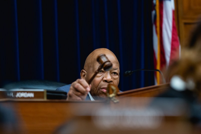 House Oversight and Government Reform Committee Chairman Elijah Cummings (D-MD), strikes the gavel on his desk, as Michael Cohen, former lawyer for U.S. President Donald Trump, testifies before his committee on Capitol Hill, on Wednesday, February 27, 2019. (Photo by Cheriss May/NurPhoto)