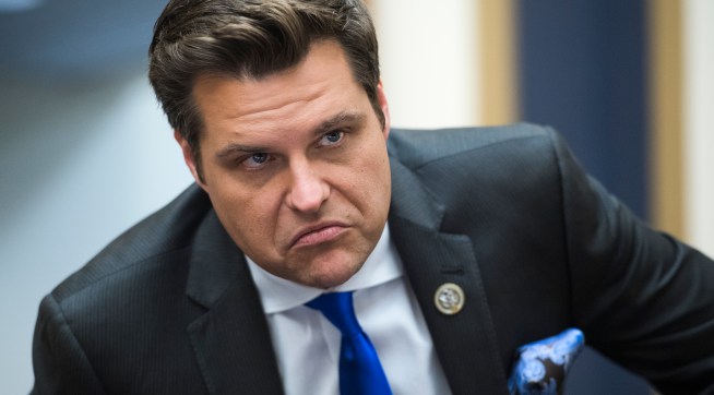 UNITED STATES - MAY 8: Rep. Matt Gaetz, R-Fla., is seen during a House Judiciary Committee markup in Rayburn Building on Wednesday, May 8, 2019, to vote on whether to hold Attorney General William Barr in contempt of Congress for refusing to turn over the unredacted Mueller report to the committee. (Photo By Tom Williams/CQ Roll Call)