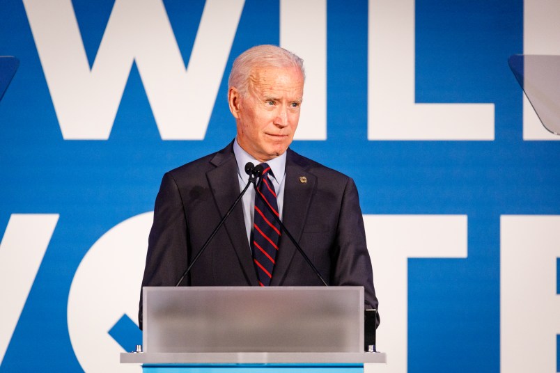 ATLANTA, GA - JUNE 06: Former vice president and 2020 Democratic presidential candidate Joe Biden speaks to a crowd at a Democratic National Committee event at Flourish in Atlanta on June 6, 2019 in Atlanta, Georgia. The DNC held a gala to raise money for the DNC’s IWillVote program, which is aimed at registering voters. (Photo by Dustin Chambers/Getty Images) *** Local Caption *** Joe Biden; Joe Biden