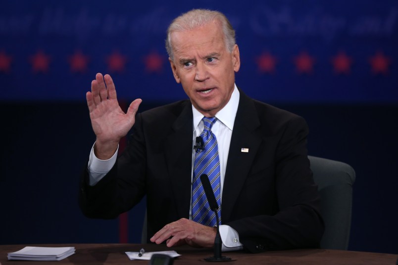 U.S. Vice President Joe Biden (L) and Republican vice presidential candidate U.S. Rep. Paul Ryan (R-WI) (R) participate in the vice presidential debate at Centre College October 11, 2012 in Danville, Kentucky.  This is the second of four debates during the presidential election season and the only debate between the vice presidential candidates before the closely-contested election November 6.