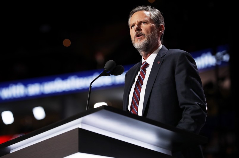 CLEVELAND, OH - JULY 21:  on the fourth day of the Republican National Convention on July 21, 2016 at the Quicken Loans Arena in Cleveland, Ohio. Republican presidential candidate Donald Trump received the number of votes needed to secure the party's nomination. An estimated 50,000 people are expected in Cleveland, including hundreds of protesters and members of the media. The four-day Republican National Convention kicked off on July 18. (Photo by Chip Somodevilla/Getty Images)