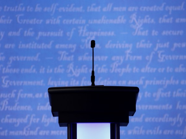 during the third U.S. presidential debate at the Thomas & Mack Center on October 19, 2016 in Las Vegas, Nevada. Tonight is the final debate ahead of Election Day on November 8.