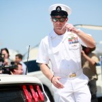 SAN DIEGO, CA - JULY 02: Navy Special Operations Chief Edward Gallagher walks out of military court during lunch recess on Tuesday, July 2, 2019 in San Diego, CA.  Jury deliberations begin today for Chief Gallagher  who is on trial for war crimes for shooting of unarmed civilians in Iraq in 2017, including a school-age girl, and with killing a captured teenage ISIS fighter with a knife, among other crimes while deployed . (Photo by Sandy Huffaker/Getty Images)