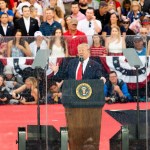 WASHINGTON, D C , UNITED STATES - 2019/07/04: President Donald Trump speaking at the National Mall in Washington, DC during the Independence Day on July 4. (Photo by Michael Brochstein/SOPA Images/LightRocket via Getty Images)