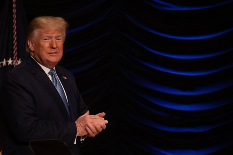 U.S. President Donald Trump leaves his event on advancing American kidney health, at the Ronald Reagan Building and International Trade Center in Washington, D.C., on Wednesday, July 10, 2019.  (Photo by Cheriss May/NurPhoto)