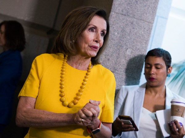 UNITED STATES - JULY 24: Speaker Nancy Pelosi, D-Calif., makes a remark to the media about the testimony of former special counsel Robert Mueller before the House Judiciary Committee hearing on his investigation into Russian interference in the 2016 election on Wednesday, July 24, 2019. (Photo By Tom Williams/CQ Roll Call)