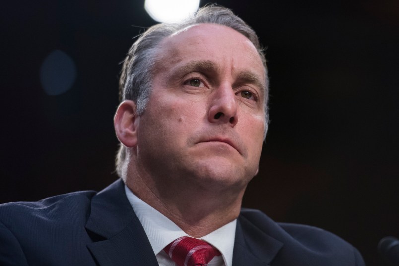 UNITED STATES - JULY 31: Matthew T. Albence, executive associate director for Enforcement and Removal Operations, U.S. Immigration and Customs Enforcement (ICE), testifies during a Senate Judiciary Committee hearing in Hart Building titled "Oversight of Immigration Enforcement and Family Reunification Efforts," on July 31, 2018. (Photo By Tom Williams/CQ Roll Call)