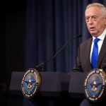 WASHINGTON, DC - AUGUST 28: U.S. Secretary of Defense James Mattis speaks during a press briefing at the Pentagon August 28, 2018 in Arlington, VA. (Photo by Zach Gibson/Getty Images)