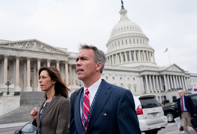 Joe Walsh and his wife Helene Walsh walk near the U.S. Capitol, Monday, November 15, 2010 in Washington, DC. The new congressman's emergence as a national advocate of fiscal responsibility has capped a remarkable and unlikely journey for a North Barrington, Illinois, native who has struggled with financial problems and legal disputes and has dramatically shifted some political positions along the way. (Brendan Hoffman/Chicago Tribune/MCT)