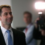 WASHINGTON, DC - MARCH 08:  Sen. Tom Cotton (R-AR) walks to a closed door Senate Intelligence Committee meeting, on March 8, 2018 in Washington, DC. The committee is investigating alleged Russian interference in the 2016 U.S. presidential election.  (Photo by Mark Wilson/Getty Images)