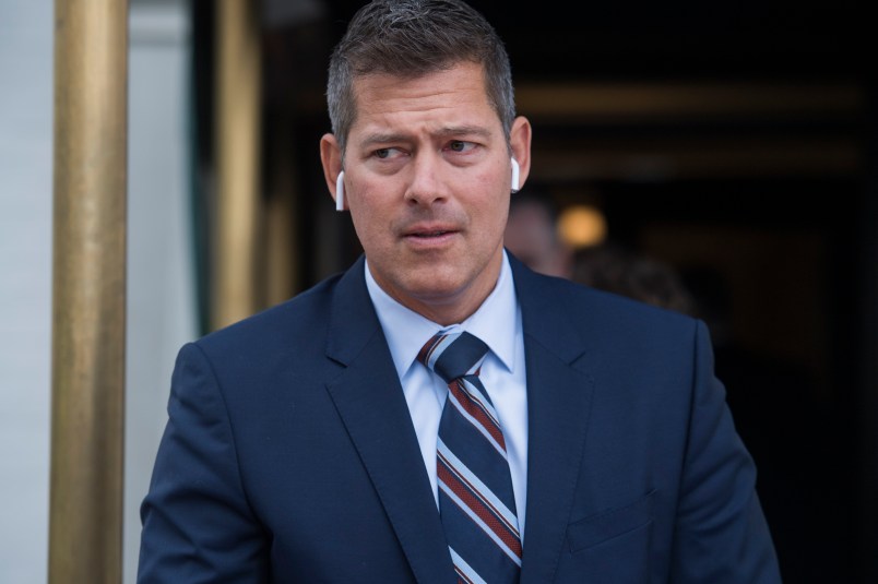 UNITED STATES - APRIL 17: Rep. Sean Duffy, R-Wis., leaves a meeting of the GOP Conference at the Capitol Hill Club on April 17, 2018. (Photo By Tom Williams/CQ Roll Call)