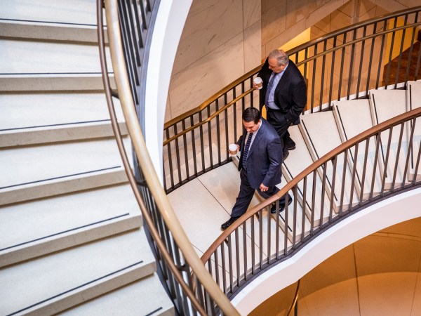 WASHINGTON, DC - SEPTEMBER 19: Ranking Member of the Permanent Select Committee on Intelligence Devin Nunes (R-CA) (L) arrives at the Capitol before the committee meeting with Acting Director of National Intelligence Joseph Maguire on September 19, 2019 in Washington, DC. Acting Director Maguire is set to meet with members of the House Intelligence Committee over a recent whistleblower complaint against President Donald Trump by an intel analyst. (Photo by Samuel Corum/Getty Images) *** Local Caption *** Devin Nunes