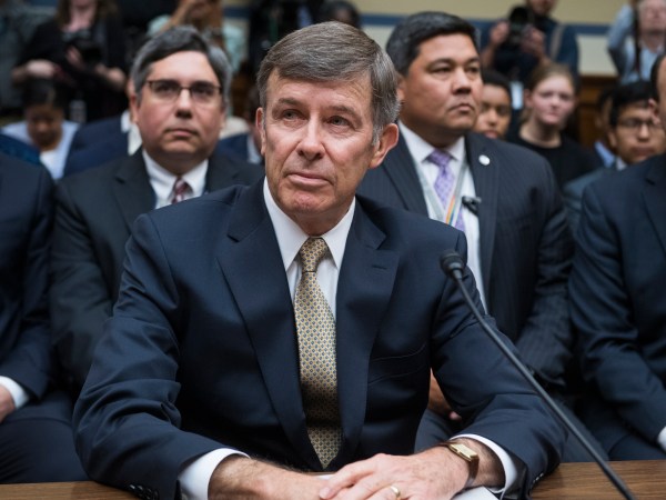 UNITED STATES - SEPTEMBER 26: Joseph Maguire, acting director of national intelligence, prepares to testify during the House Intelligence Committee hearing on a whistleblower complaint about a phone call between President Trump and Ukrainian President Volodymyr Zelensky, in Rayburn Building on Thursday, September 26, 2019. (Photo By Tom Williams/CQ Roll Call)