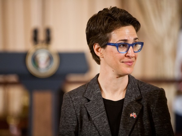 WASHINGTON - MARCH 14: Television host Rachel Maddow arrives for a lunch hosted in honor of Prime Minister David Cameron at the State Department on March 14, 2012 in Washington, DC. Cameron is on an official visit to Washington, where President Obama will host him at a State Dinner tonight. (Photo by Brendan Hoffman/Getty Images) *** Local Caption *** Rachel Maddow