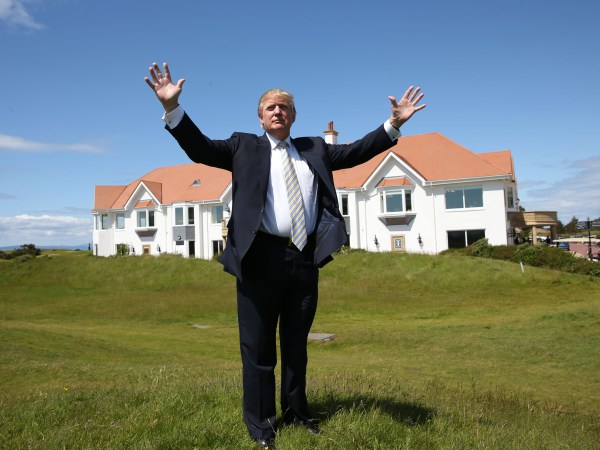 TURNBURRY, SCOTLAND - JUNE 08:  Donald Trump Visits Turnberry Golf Club, after its $10 Million refurbishment on June 8, 2015 in Turnberry, Scotland. (Photo by Ian MacNicol/Getty Images) *** Local Caption *** Donald Trump