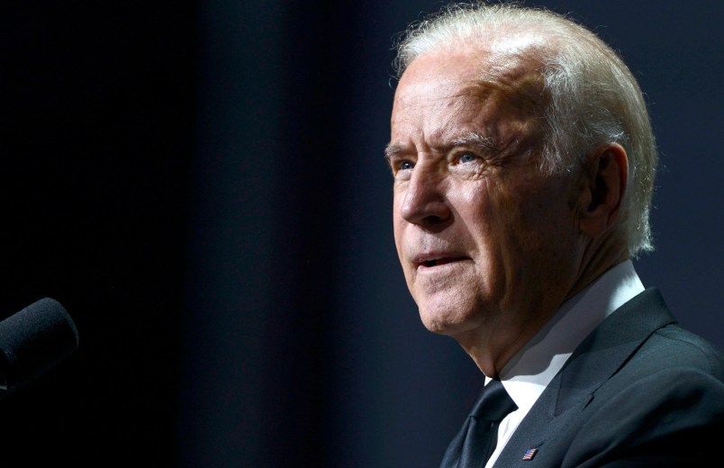 WASHINGTON, DC - OCTOBER 03:  Vice President Joe Biden speaks during the 19th Annual HRC National Dinner at Walter E. Washington Convention Center on October 3, 2015 in Washington, DC.  (Photo by Leigh Vogel/Getty Images)