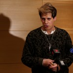 Milo Yiannopoulos speaks during a press conference on November 29, 2017 in Sydney, Australia. Yiannopoulos is in Australia for his Troll Academy Tour.