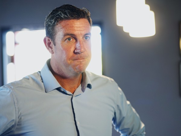 SANTEE, CA - NOVEMBER 06: Duncan Hunter(R-CA) speaks to campaign staffers during a visit to one of his headquarters in Santee, CA on November 6, 2018 in Santee, California. (Photo by Sandy Huffaker/Getty Images)