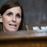 UNITED STATES - JULY 30: Sen. Martha McSally, R-Ariz., speak in support of Air Force Gen. John E. Hyten, who has been accused of sexual assault, during his Senate Armed Services Committee confirmation hearing to be vice chairman of the Joint Chiefs of Staff, in Dirksen Building on Tuesday, July 30, 2019. McSally has said that she was raped while serving in the Air Force. Army Col. Kathryn Spletstoser, who has accused Hyten of sexual assault, attended the hearing. (Photo By Tom Williams/CQ Roll Call)