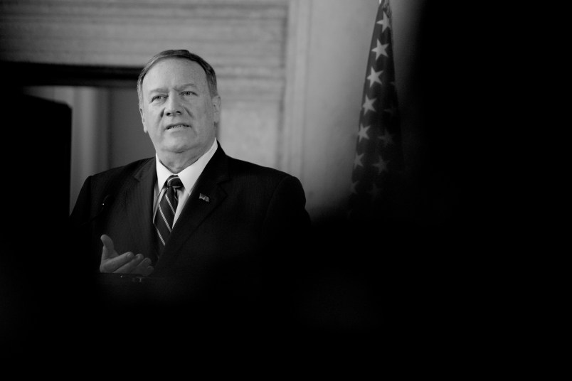 ROME, ITALY - OCTOBER 02: American Secretary of State Mike Pompeo attends the Meeting with the Foreign Minister  Luigi Di Maio with the American Secretary of State Mike Pompeo, on October 2, 2019 in Rome, Italy. (Photo by Simona Granati - Corbis/Getty Images,) *** Local Caption *** Michael Richard Pompeo