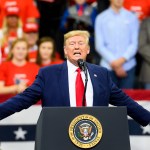 MINNEAPOLIS, MN - OCTOBER 10: U.S. President Donald Trump speaks on stage during a campaign rally at the Target Center on October 10, 2019 in Minneapolis, Minnesota. The rally follows a week of a contentious back and forth between President Trump and Minneapolis Mayor Jacob Frey. (Photo by Stephen Maturen/Getty Images)